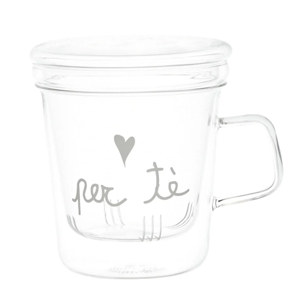 Mug vetro con infusore "Per tè"