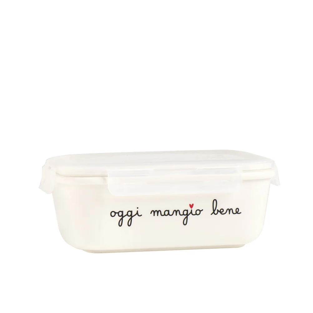 Contenitore ermetico ceramica "Oggi mangio bene" -tg L