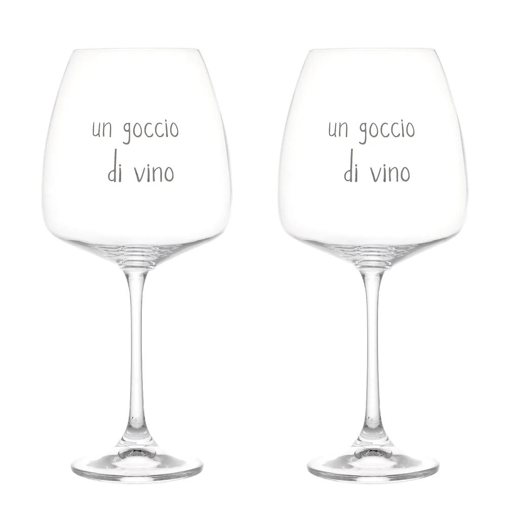Set 2 calici vino "Un goccio di vino" 77cl 