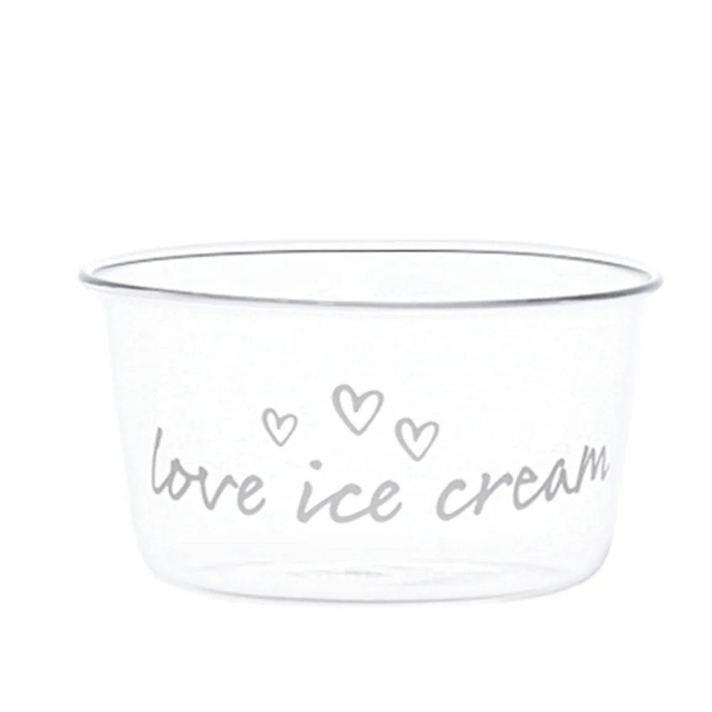 Set 2 coppette gelato vetro "Love ice cream" 