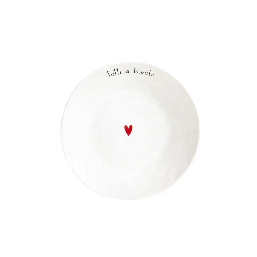 Set 2 piatti fondi ceramica "Tutti a tavola" 