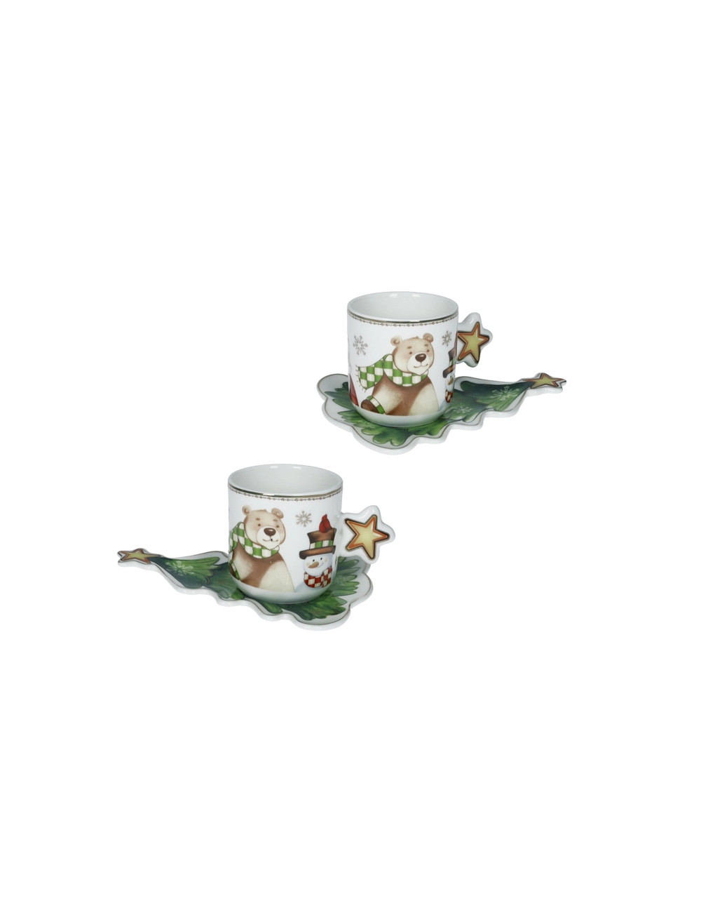 Set 2 tazzine Racconti in ceramica con piattino 