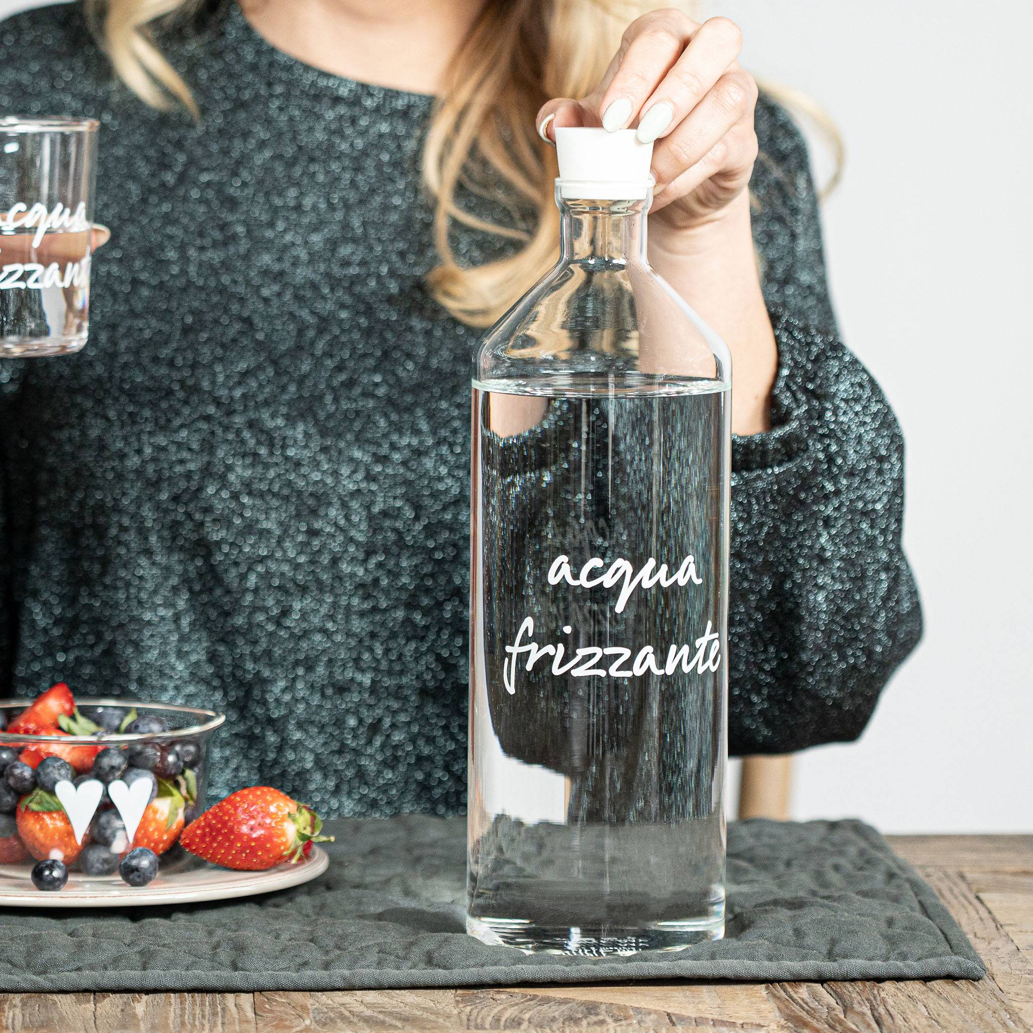 Bottiglia vetro "Acqua frizzante" 