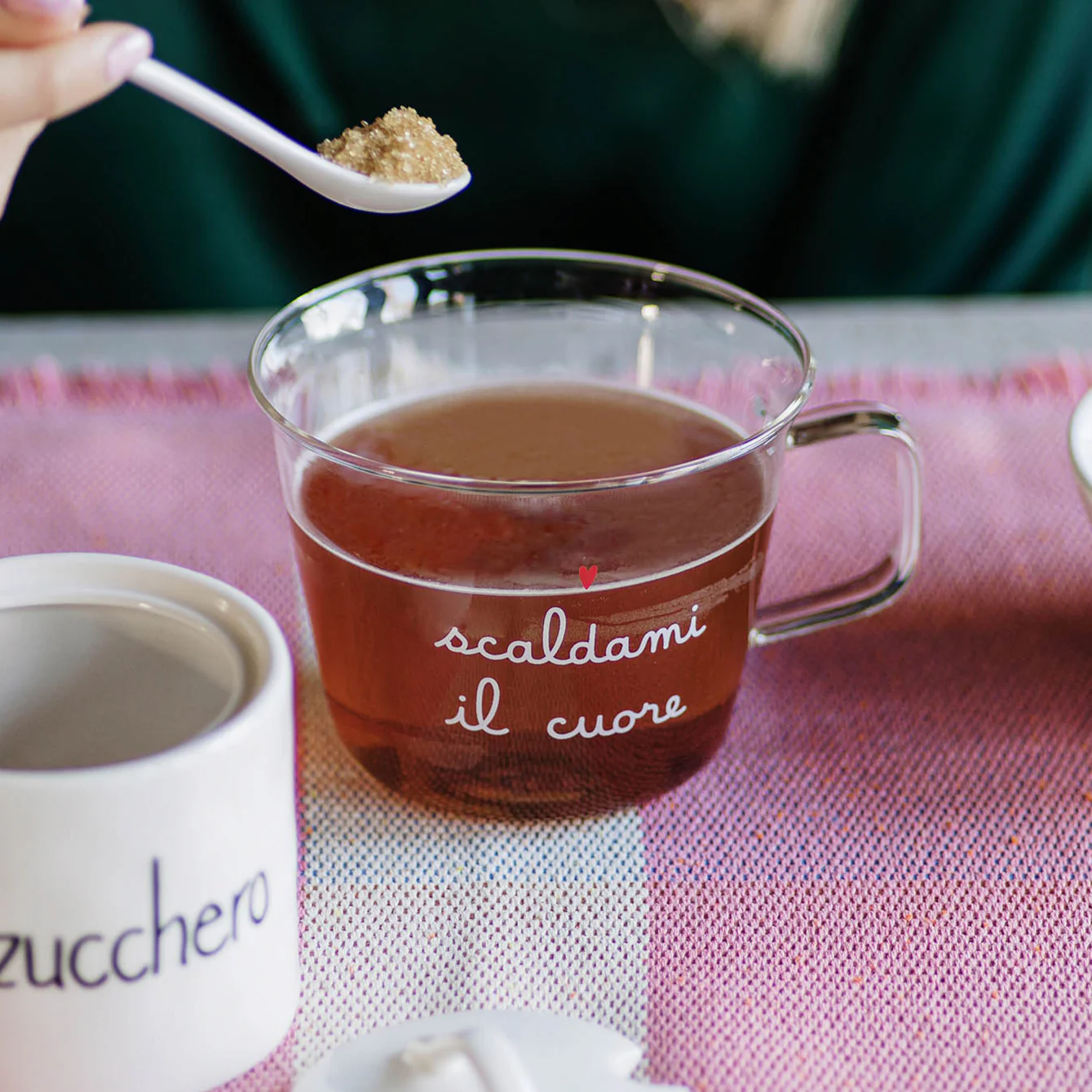 Set 2 tazze colazione "Scaldami il cuore"