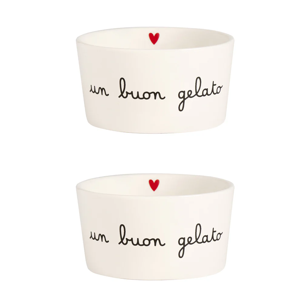 Set 2 coppette ceramica "Un buon gelato"