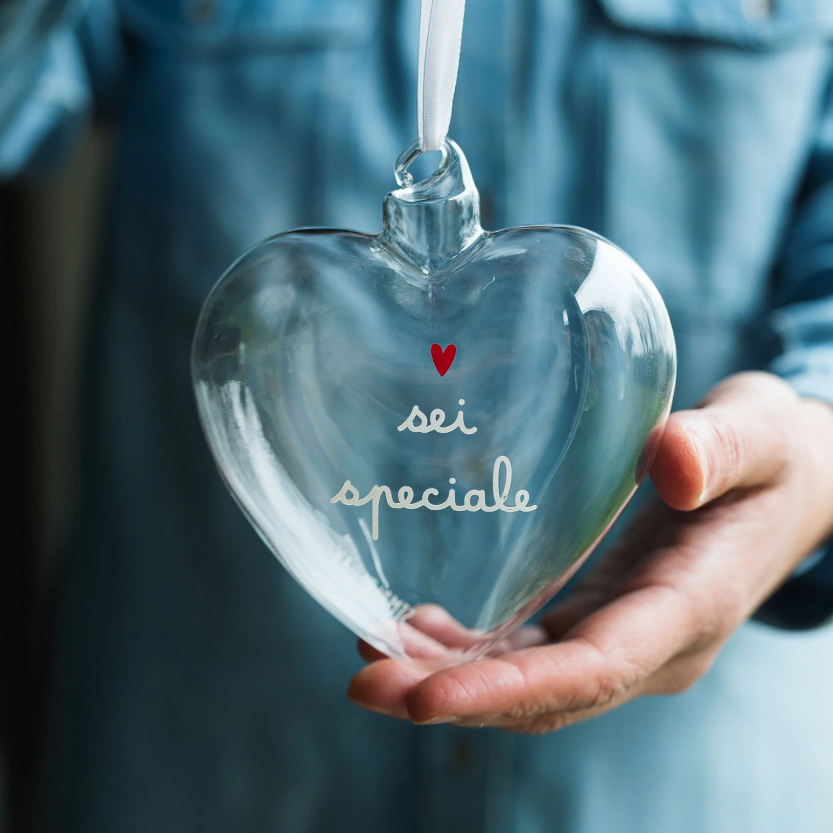 Pallina cuore vetro "Sei speciale"