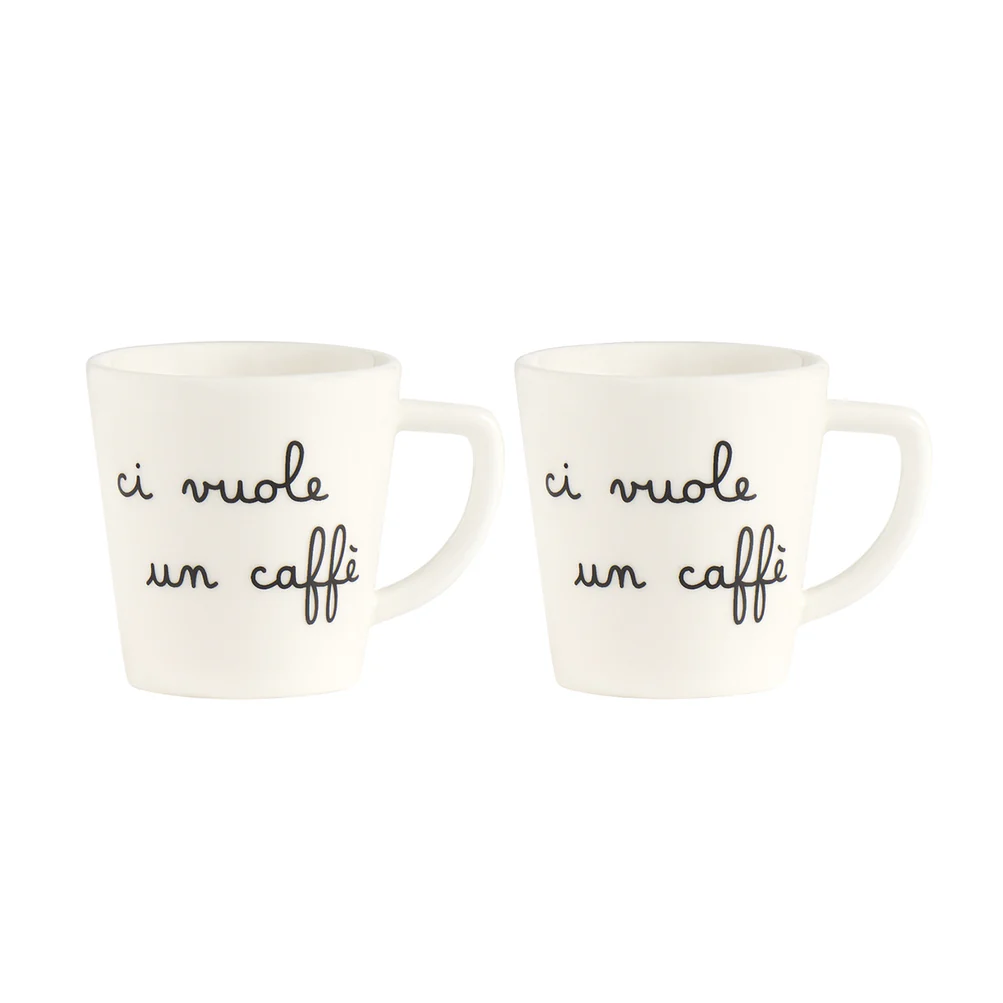 Set 2 tazzine ceramica "Ci vuole un caffè"