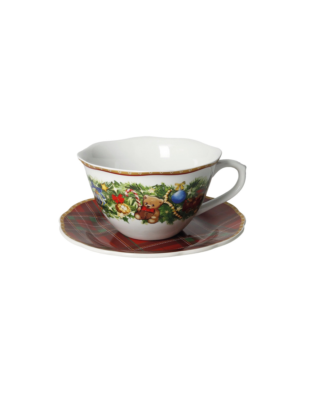Tazza colazione con piattino Christmas in ceramica 