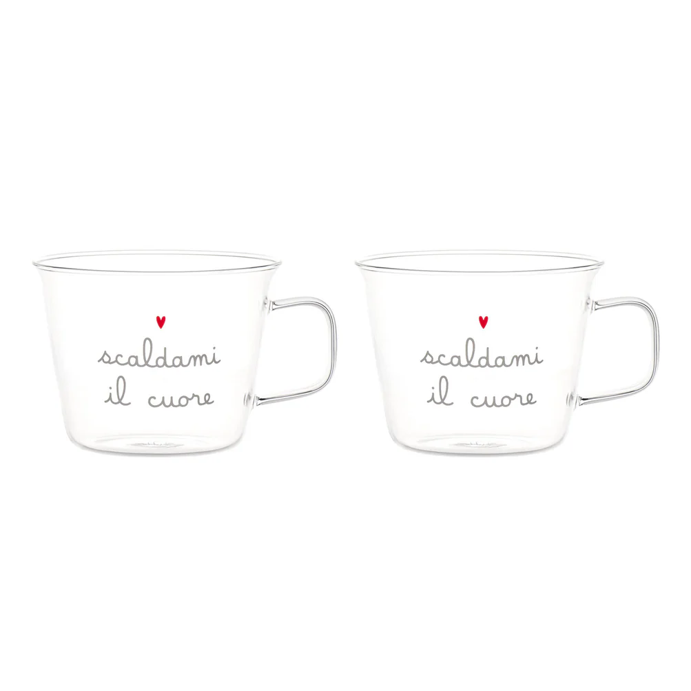 Set 2 tazze colazione "Scaldami il cuore"