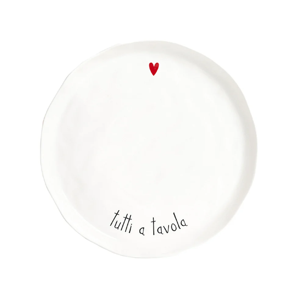 Set 2 piatti piani ceramica "Tutti a tavola" 