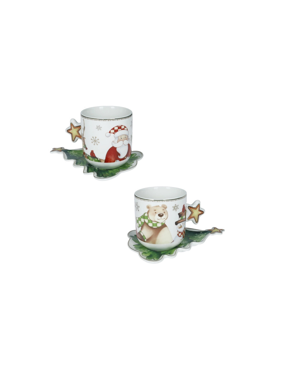 Set 2 tazze Racconti in ceramica con piattino 