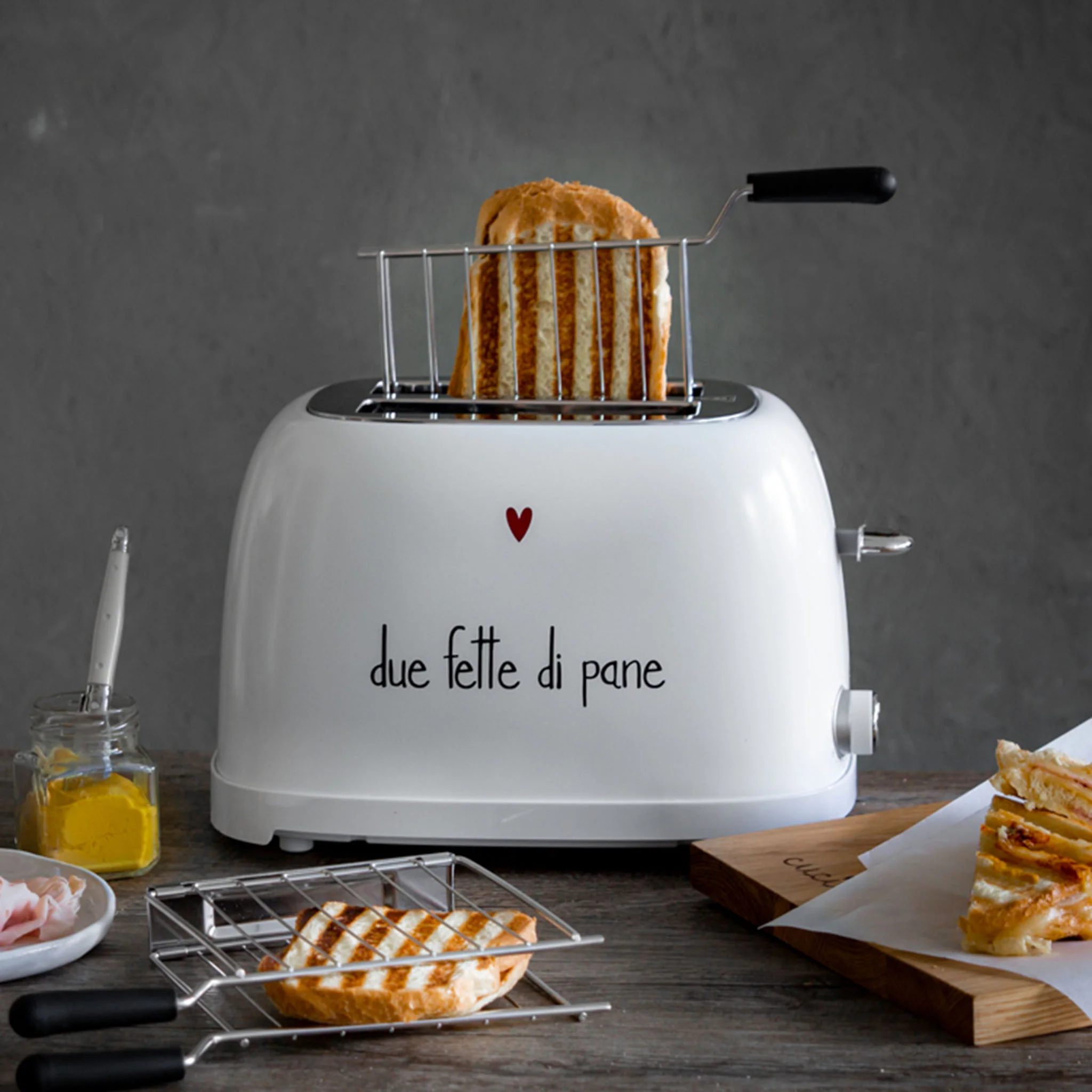 Tostapane elettrico bianco "Due fette di pane"
