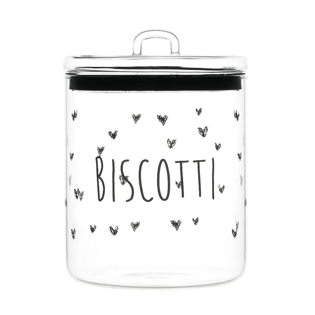 Barattolo ermetico vetro "Biscotti cuori"