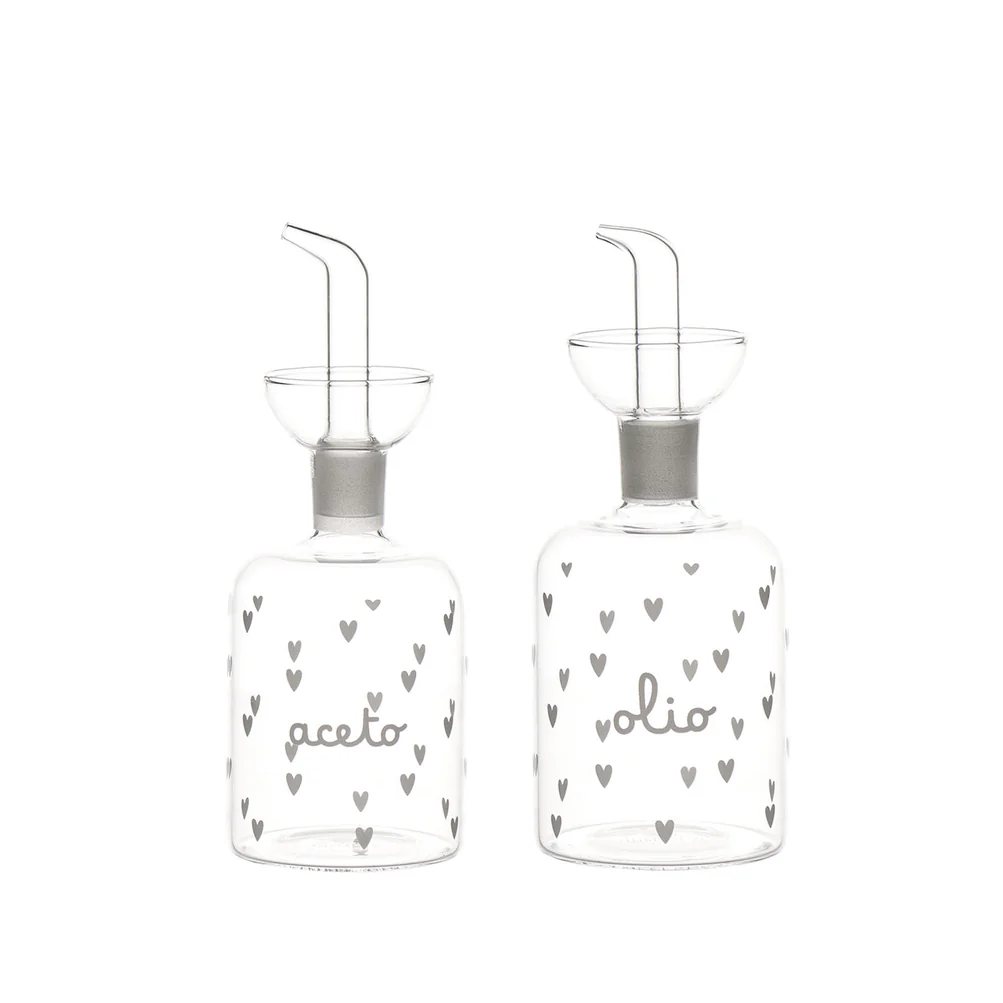 Set 2 bottiglie Olio-Aceto cuori 2x250ml 