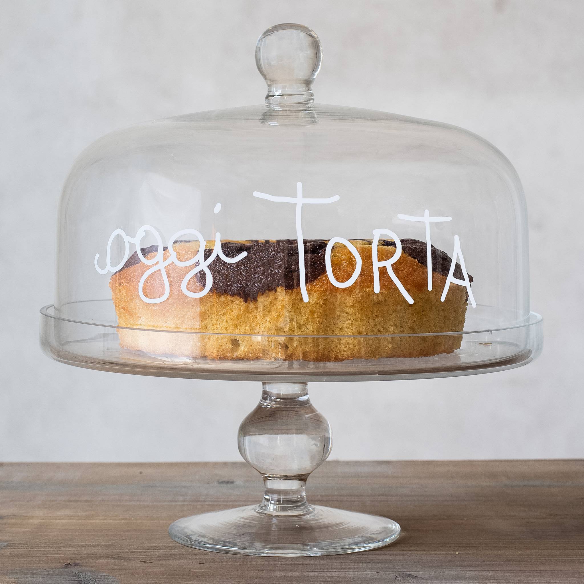 Campana vetro "Oggi torta" 