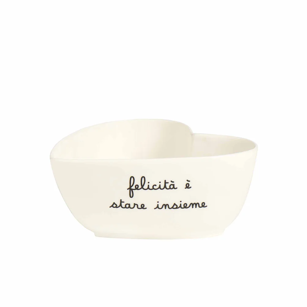 Coppetta cuore in ceramica "Felicità è stare insieme"