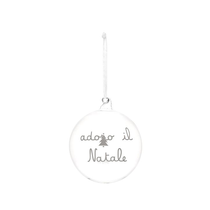 Pallina vetro "Adoro il natale" 15cm 
