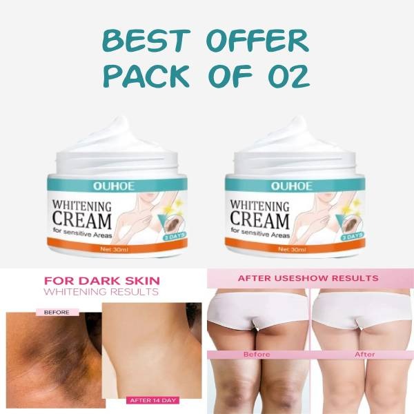 Pack Of 2 | Sensitive Area Whitening Cream For Private Parts, Underarms, Inner Thighs, And Dark Spot Lightening -30ml