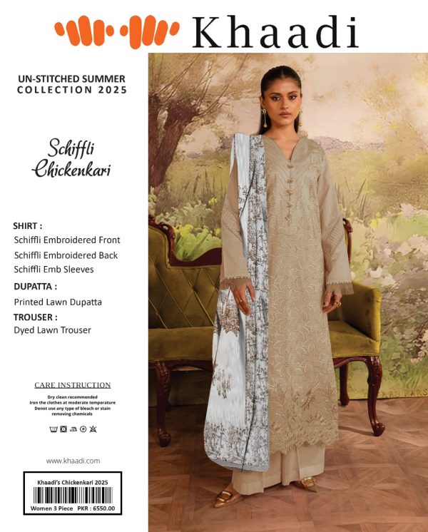 Khaadi 3 Piece Khaadi Chicken Kari Unstitched Suit New Collection For Womens