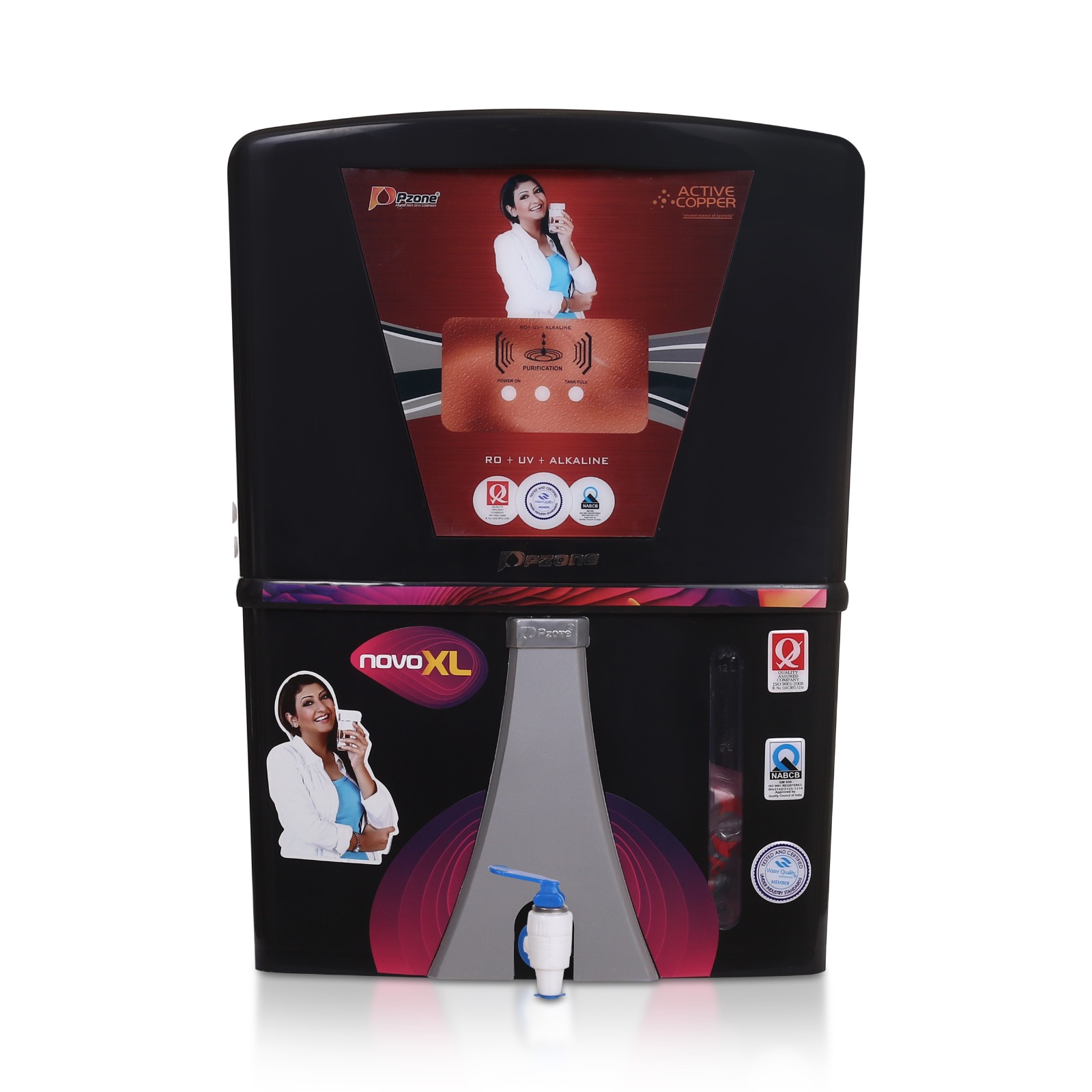 Pzone Novo XL Ro+UV+Zn+Cu+Alkaline Water Purifier