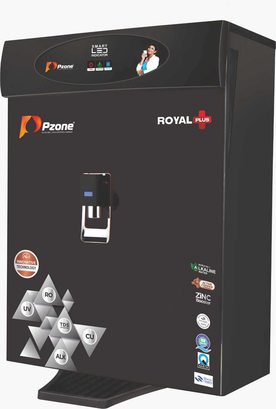Pzone Royal+ (Hot & Normal) Ro+UV+Alkaline Water Purifier