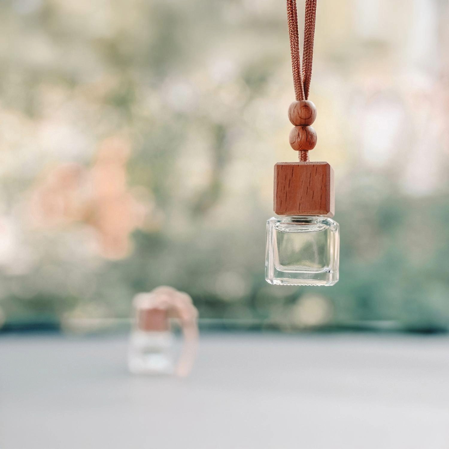 Stylish Car Air Freshener with Wooden Cap - Premium Fragrance, Odor Eliminator, Hanging Design