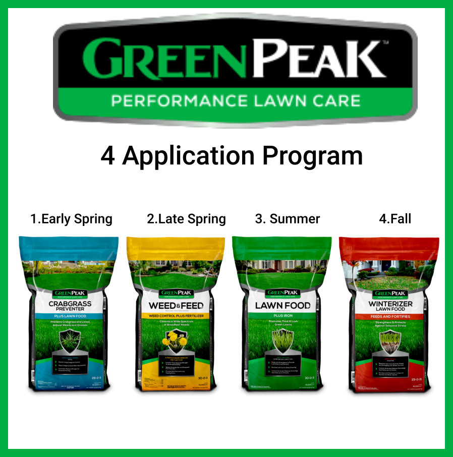 Green Peak 4 Application Annual DIY Lawn Care Program 30,000 sq. ft.