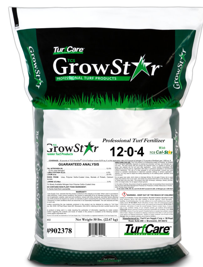 Turf Care 12-0-4 30% XCU with TCS Cal-Star