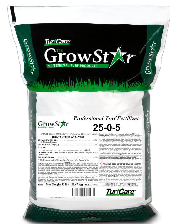 Turf Care 25-0-5 50% XCU 5%Iron
