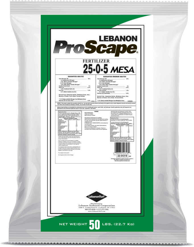 Lebanon ProScape 25-0-5 51% MESA 1% Iron 50lb.