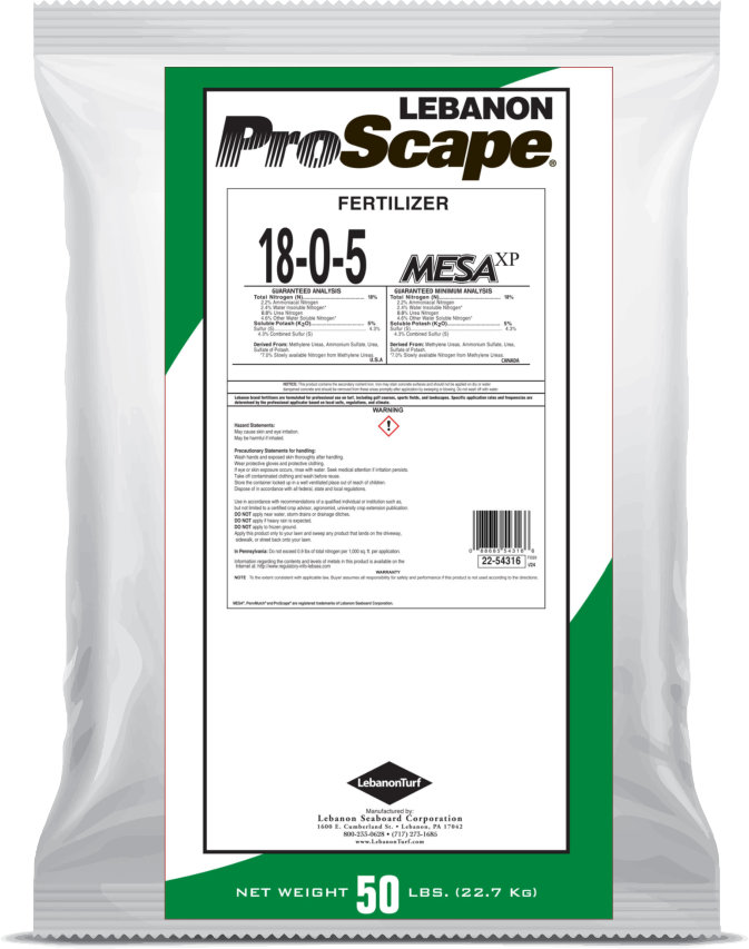 Lebanon Proscape 18-0-5 55% MESA-XP Turf Fertilizer