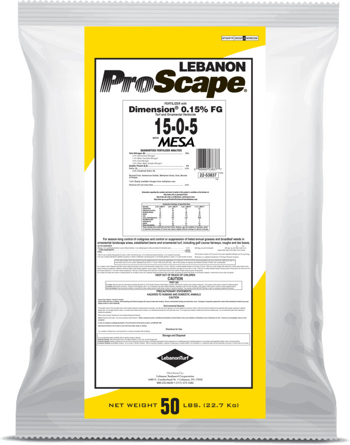 Lebanon ProScape 15-0-5 40% MESA .15 Dimension