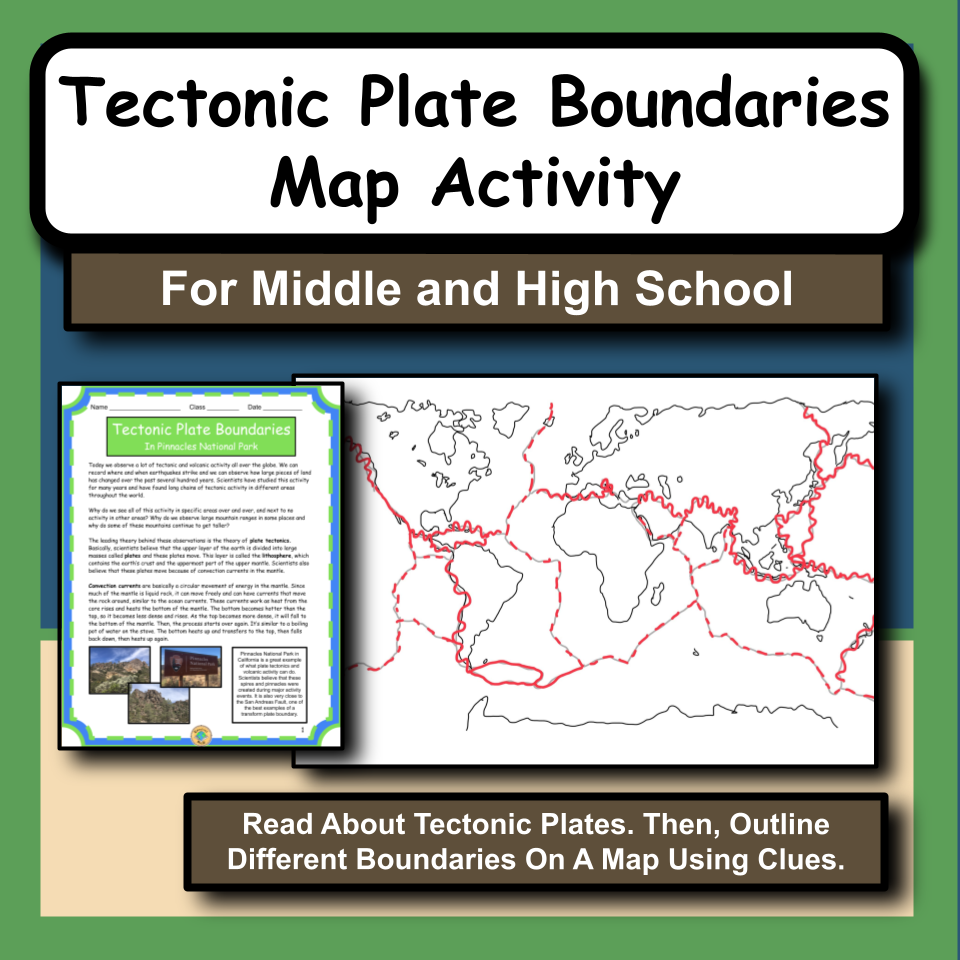 Tectonic Plate Boundaries: Science Map Activity