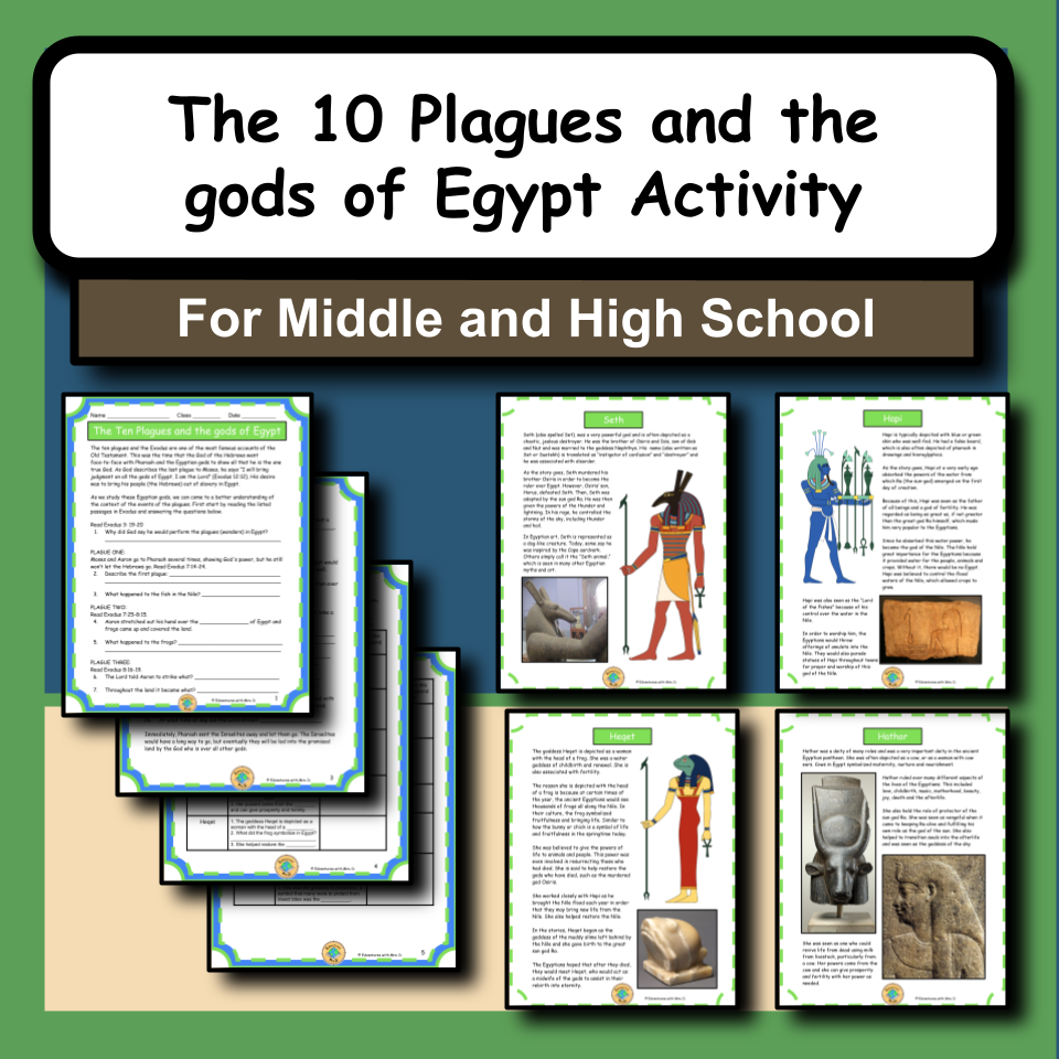 The 10 Plagues and the gods of Egypt Activity
