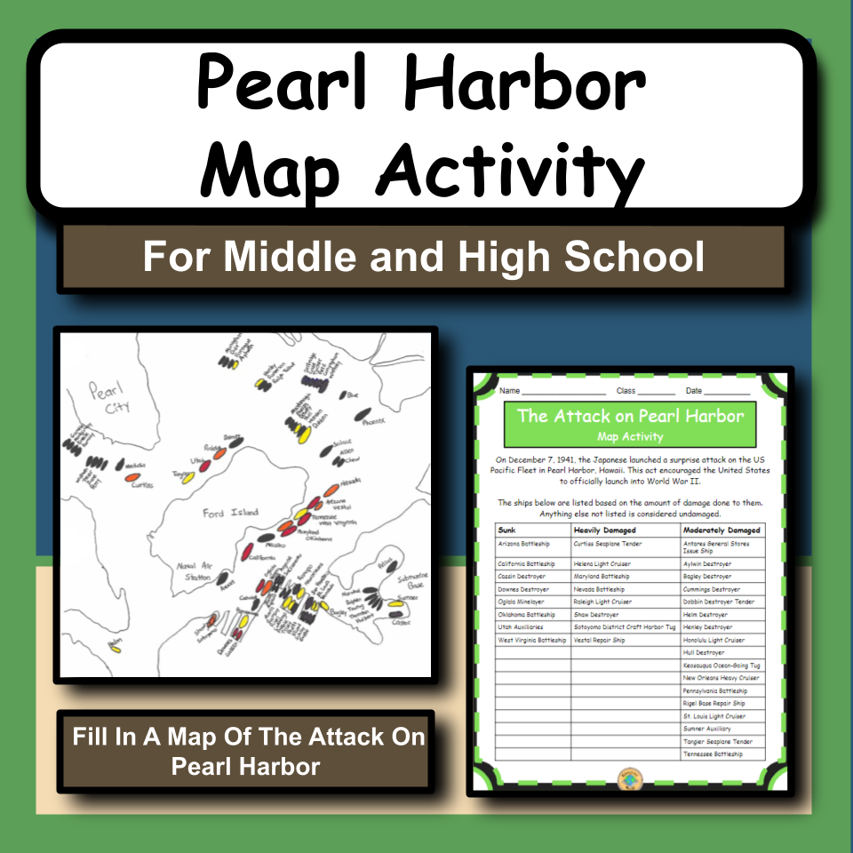 Pearl Harbor Map Activity