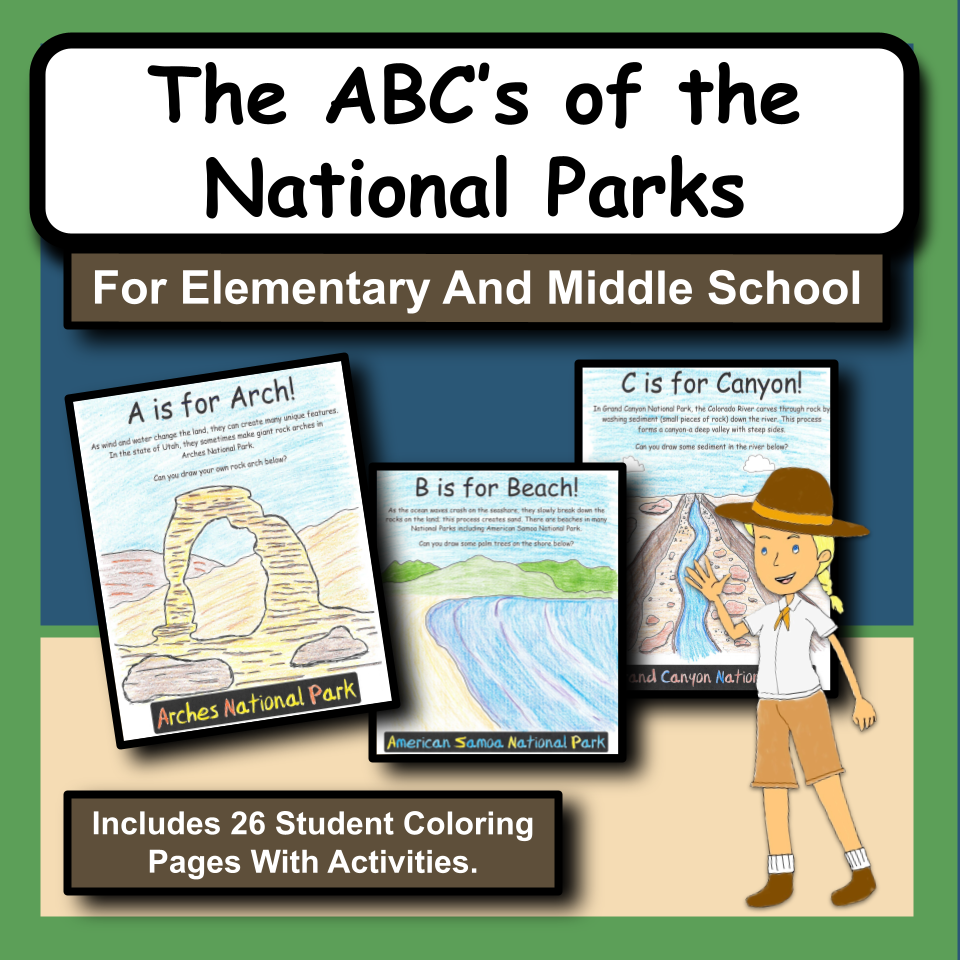 The ABC's of the National Parks Coloring Sheets
