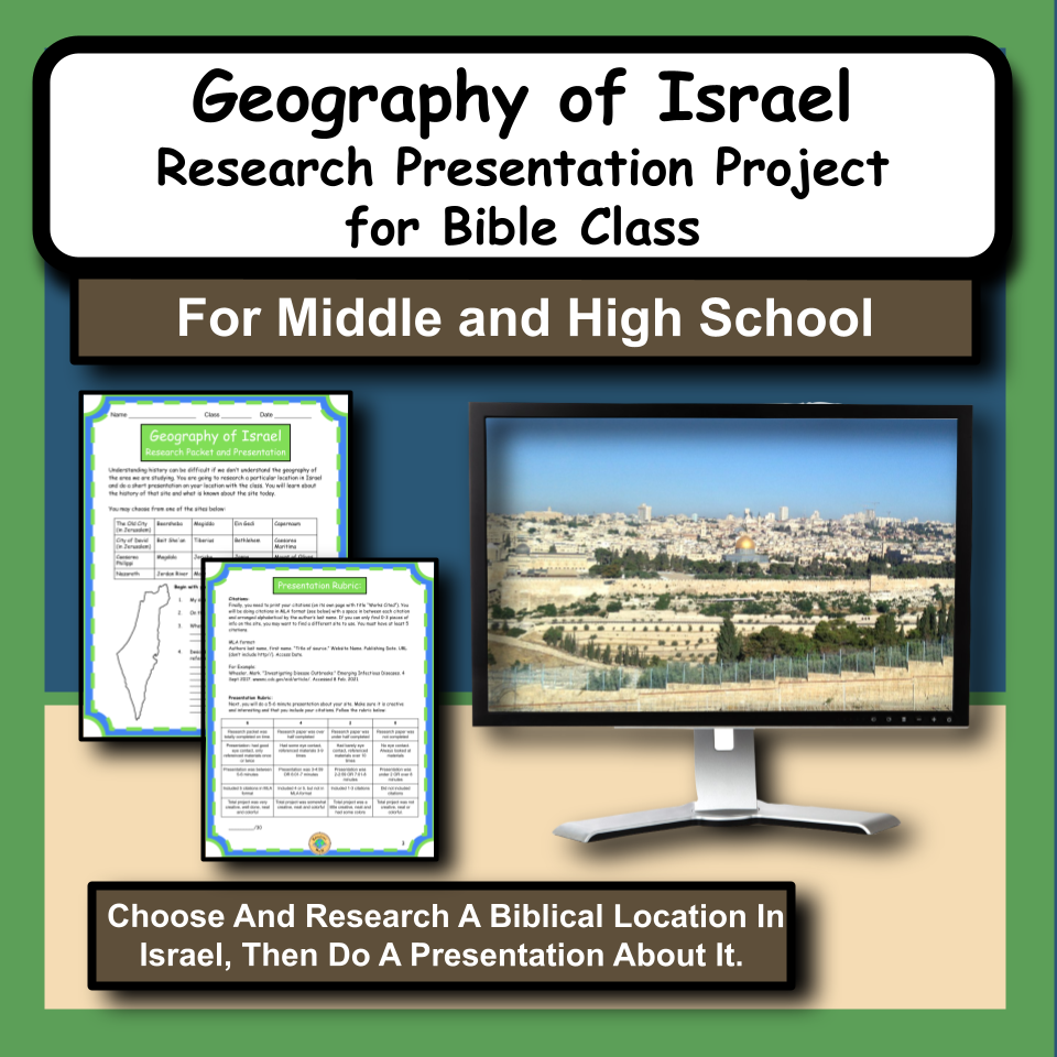 Geography of Israel Research Presentation Project (for Bible Class)