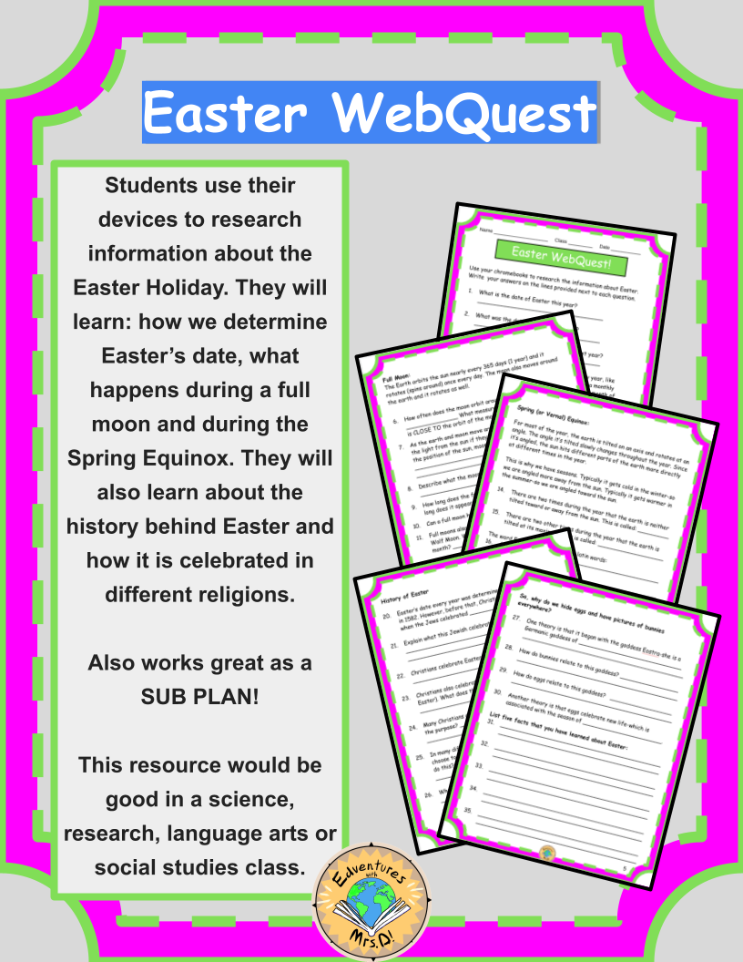 Easter WebQuest for Social Studies and Science