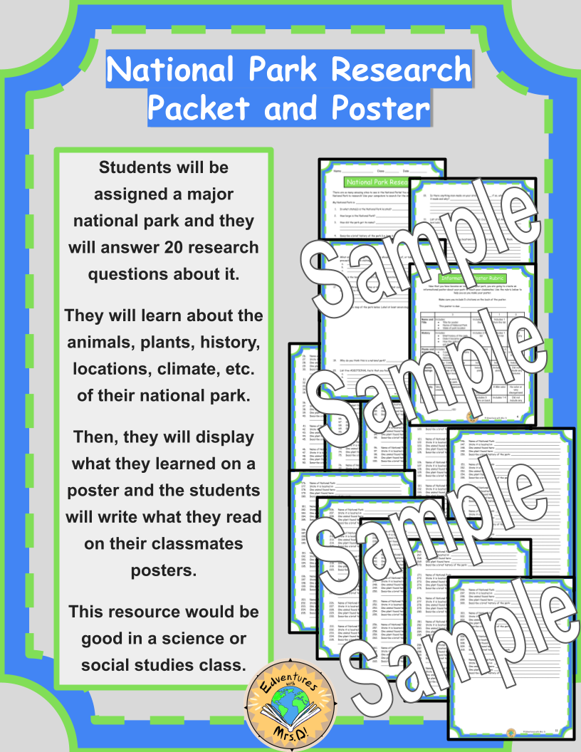 National Parks Research, Project and Gallery Walk