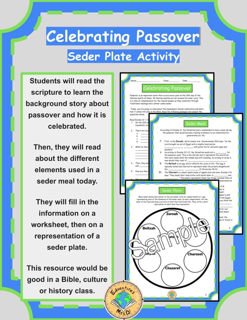 Passover and the Seder Meal Activity