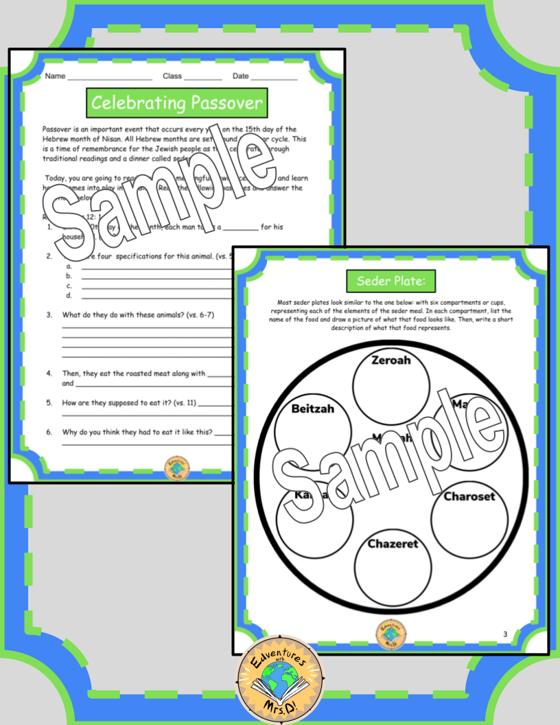 Passover and the Seder Meal Activity