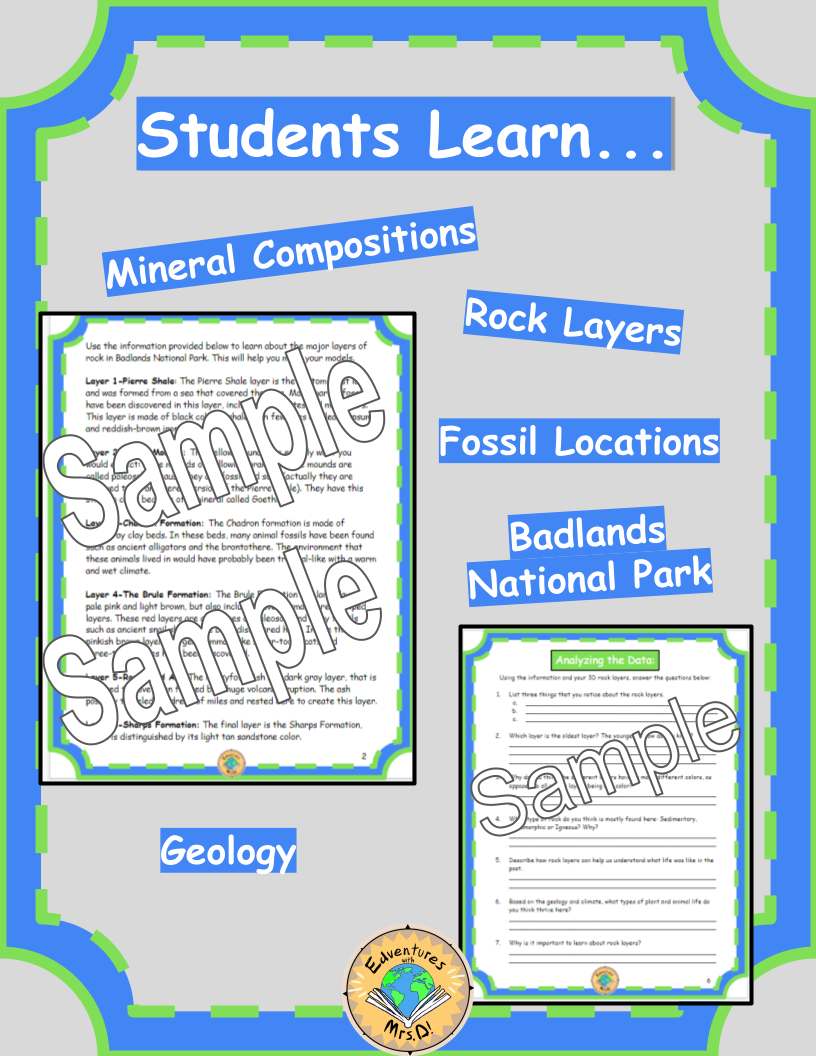 Badlands National Park: 3D Rock Layers Activity