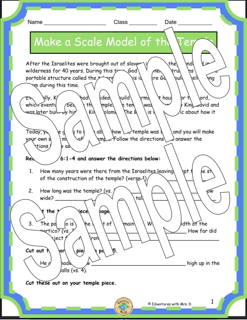 Make a Scale Model of King Solomon's Temple from the Old Testament