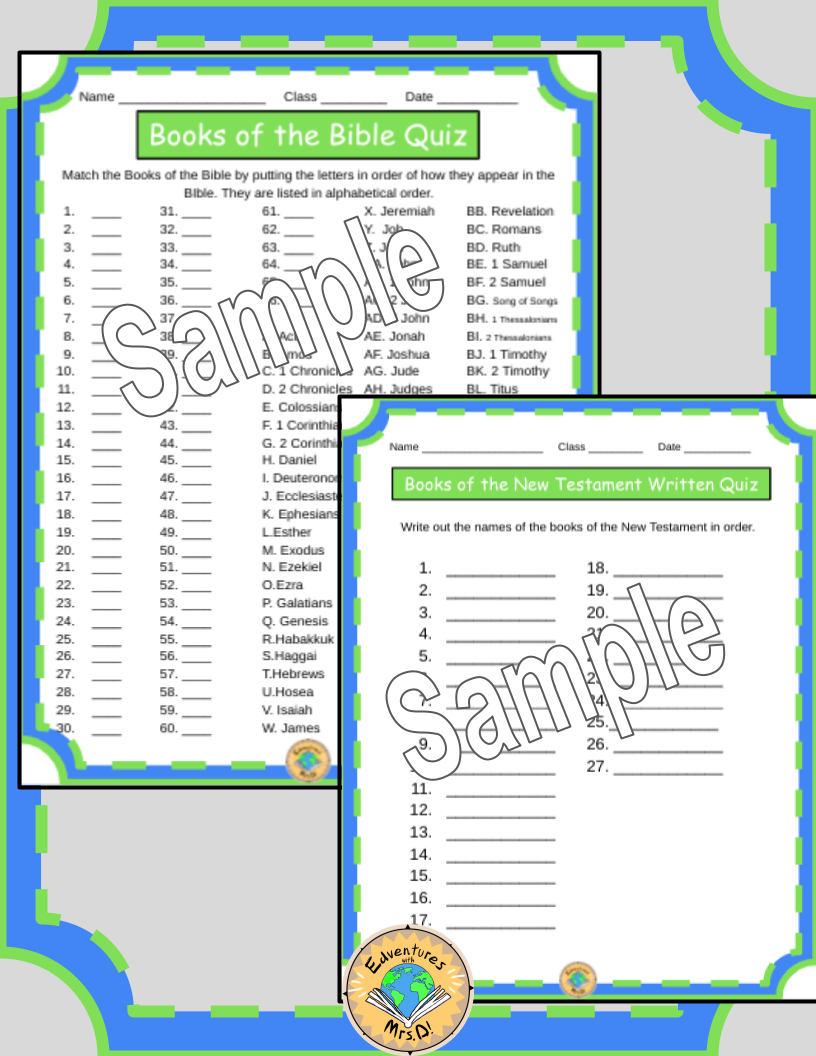 Books of the Bible Memorization Study Tools and Quizzes