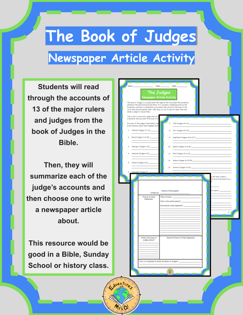 The Book of Judges: Newspaper Article Activity