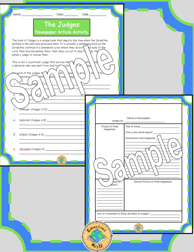 The Book of Judges: Newspaper Article Activity