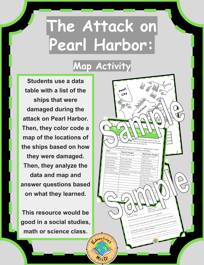 Pearl Harbor Map Activity