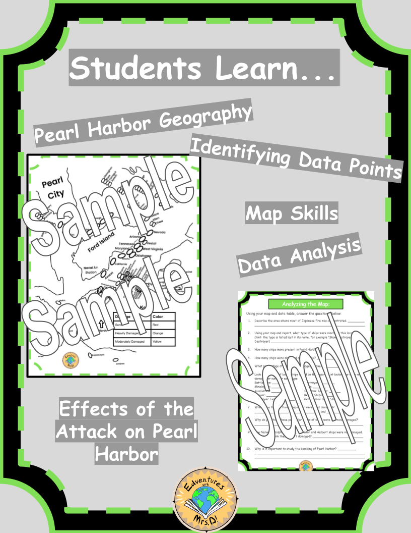 Pearl Harbor Map Activity