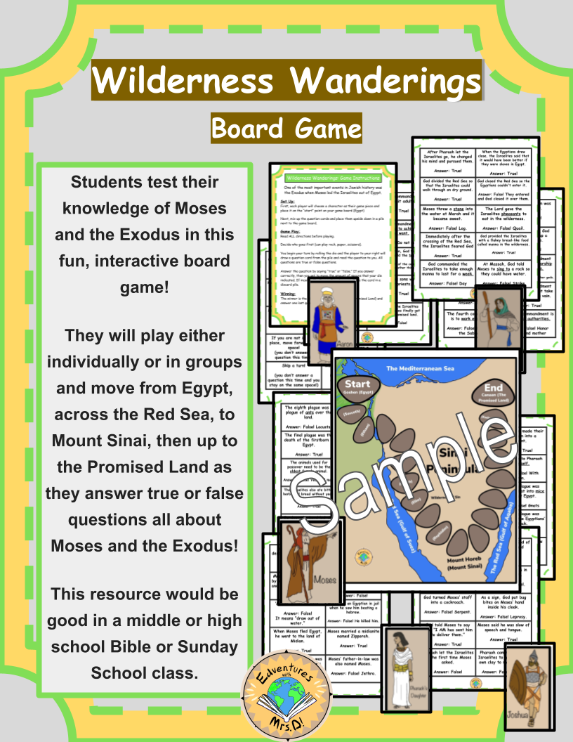 Israelite Wilderness Wanderings: The Exodus Board Game