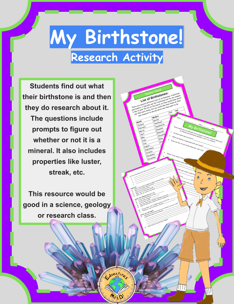 My Birthstone: Science Research Activity